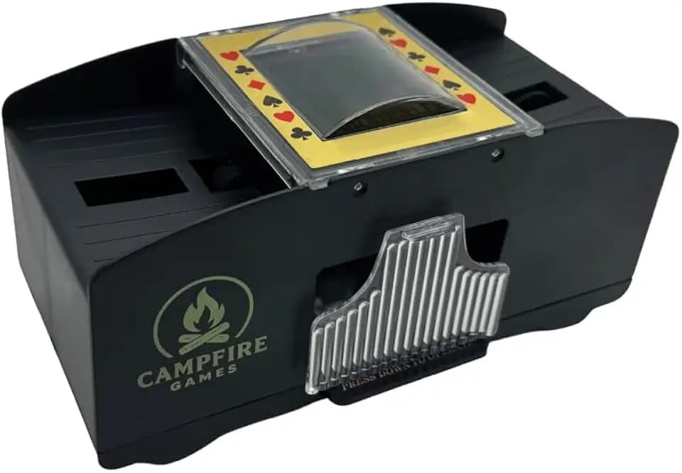 PlayMonster Campfire Games Electric Card Shuffler Machine - Playing Deck Cards Shuffler for Seniors - Card Dealer Machine - Game Night - Card Accessories - Ages 8+