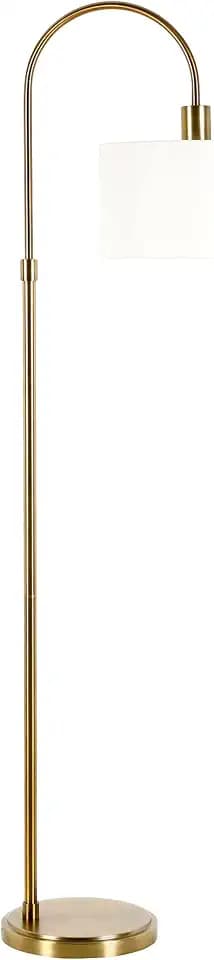 Henn&Hart 70" Transitional 1-Light Floor Lamp, Antique Gold