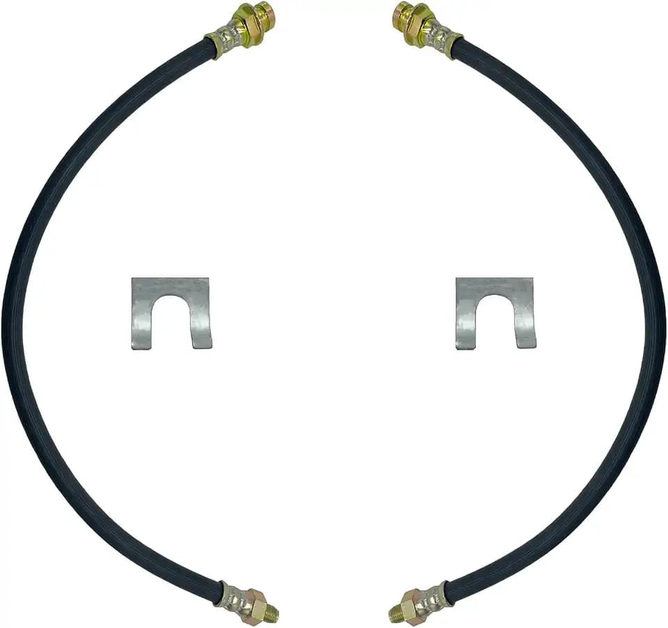 2Pack 18 Inch Premium Universal Brake Hose Flexible Rubber Brake Line, 3/8" - 24 Male to 3/8" - 24 Female, Sturdy, Easy to Install Brake Line Kit