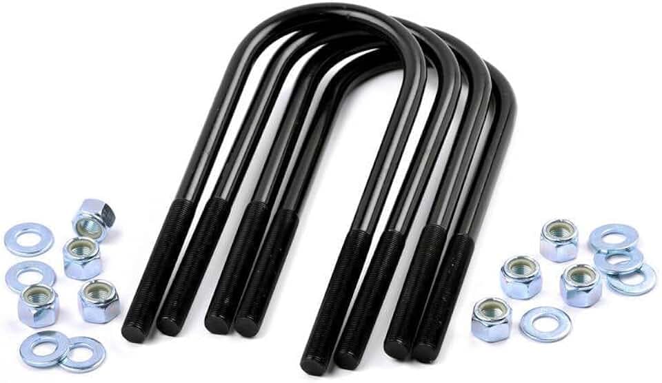 Rough Country 5/8" Round Suspension U-Bolts | 5/8 x 3.5 x 10.5-7616,Black