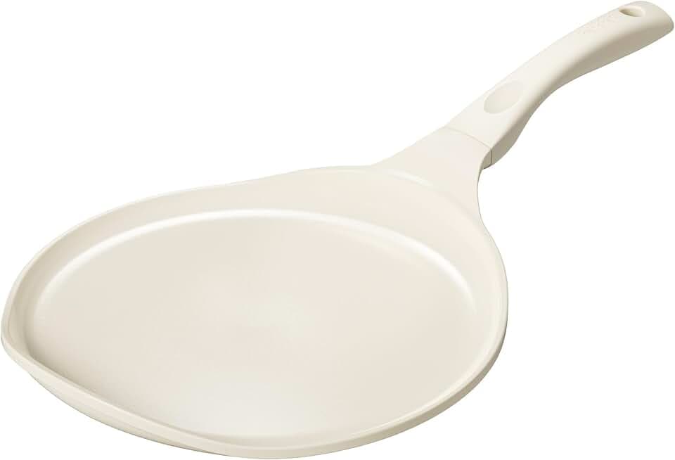 Redchef Crepe Pfanne 30cm Induktion, Keramik Antihaft Beschichtet Pfannkuchen Flache, Omlettpfanne PTFE-frei PFAS-frei PFOA-frei, Kratzfest Spülmaschinenfest, Beige