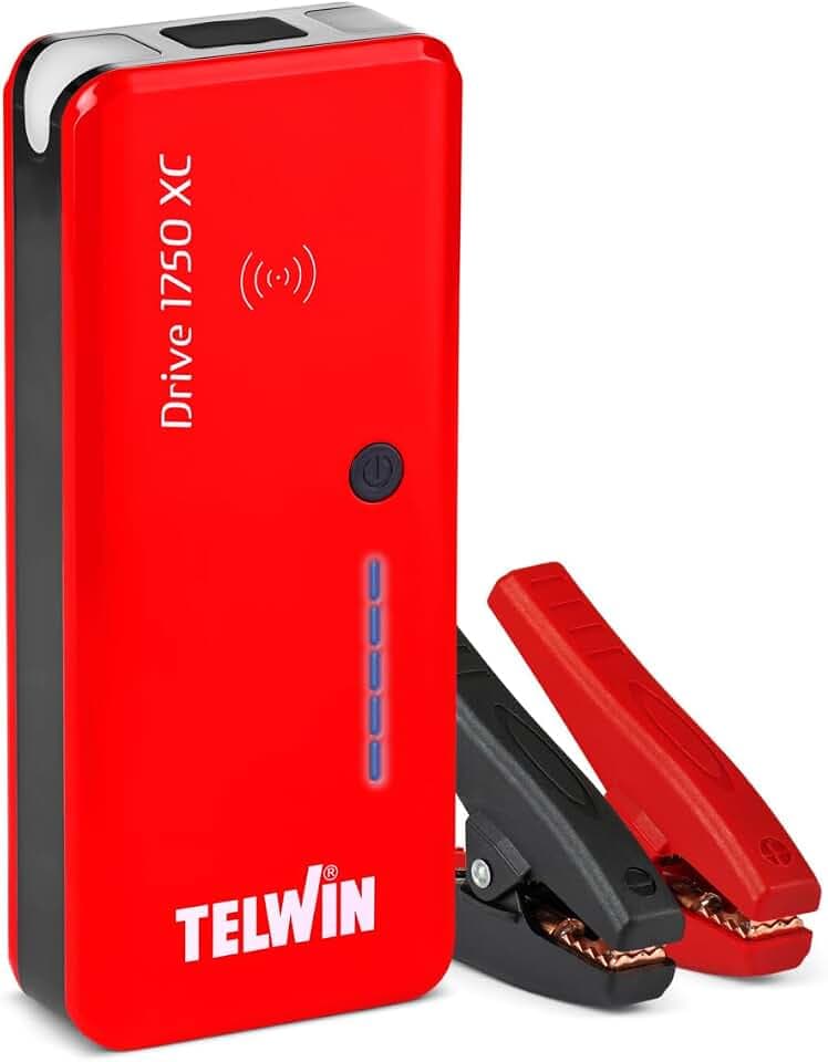 Telwin Drive 1750 XC Compact Portable Booster Starter and Power Bank, rot