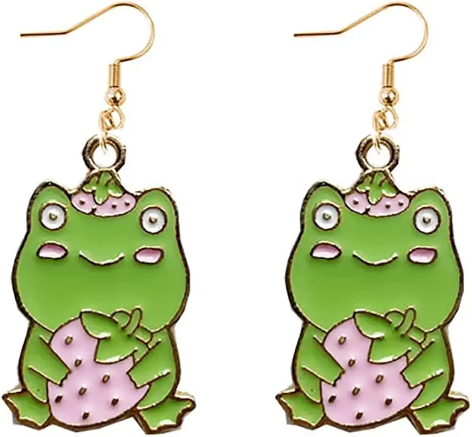 Frog Dangle Women's Earrings Frog Drop Dangle Earrings Cartoon Frog Earrings Frog Earrings Drop Earrings Lime Earrings Animal Earrings Cute Earrings are a daily gift for women (Green3)