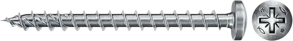 fischer PowerFast II PZF 5,0 x 70, Spanplattenschraube (100 Stk.) mit Vollgewinde, Pan Head mit Kreuzschlitz, Schraube für Holzverarbeitung, reduziert Einschraubwiderstand & Einschraubzeit