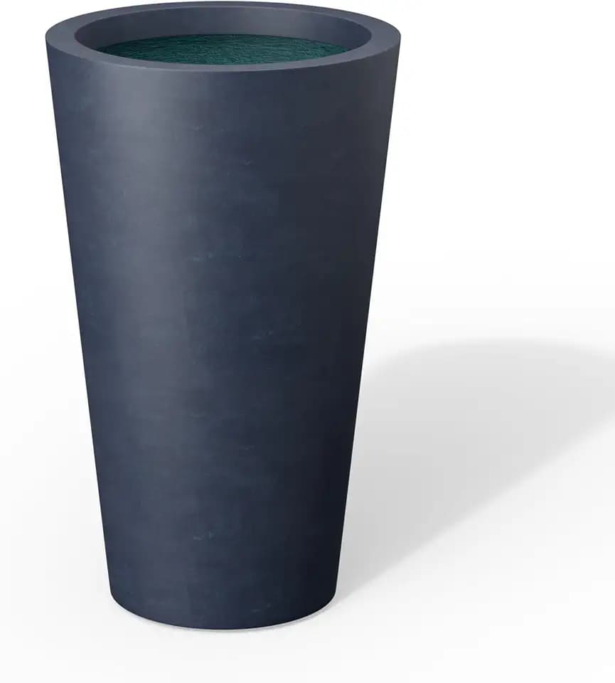 Kante Charcoal Concrete Planter 19.7" Tall All-Weather Round Large Pot