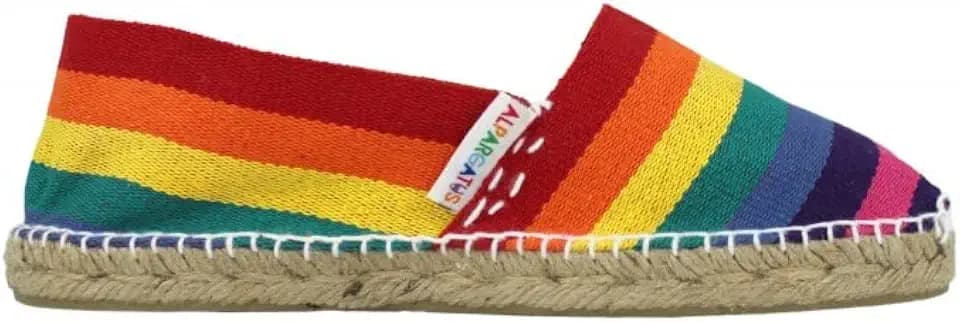 Regenbogen gestreifte Espadrilles