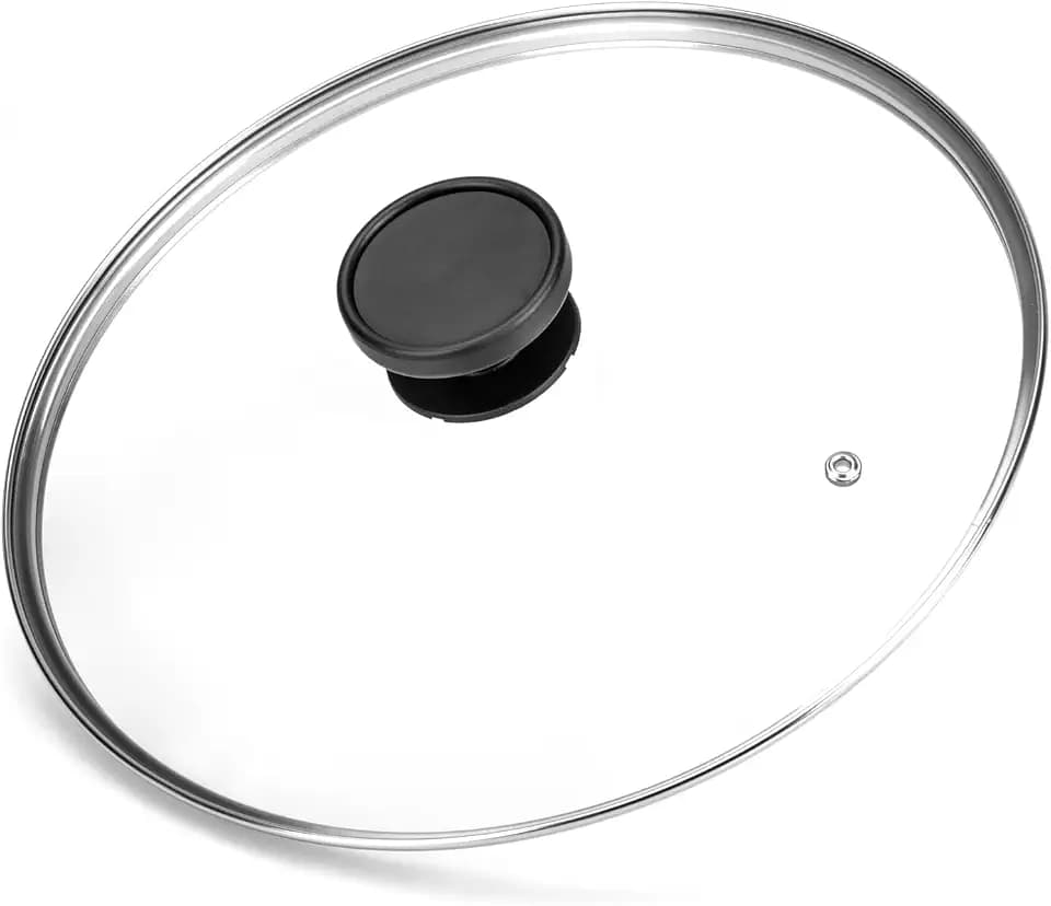 ALLUFLON Glasdeckel mit Edelstahlrand, 26 cm, Hell, Hölle