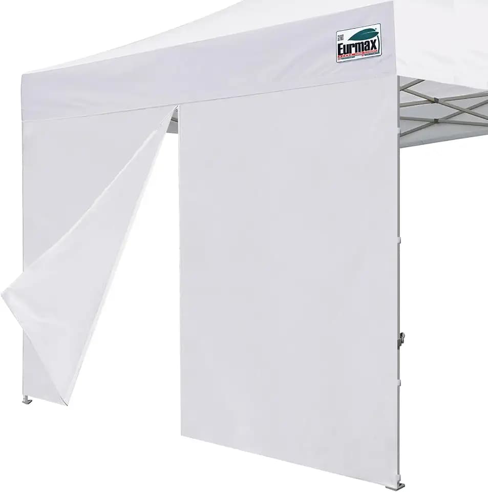 Eurmax USA Instant Canopy SunWall Canopy Middle Zipper Wall for Easy Entry and Exit Sidewall for Pop Up Canopy Tent,1 Pack Sidewall Only (10Ft×6.6Ft,White)