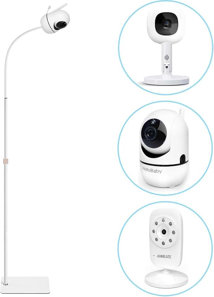 AISVAN Adjustable Height Baby Monitor Floor Stand Holder for Hellobaby HB6560/HB6550 HB65/HB66/HB248 Baby Monitor and Also Compatible with The Nanit Pro Smart Monitor & Flex Stand