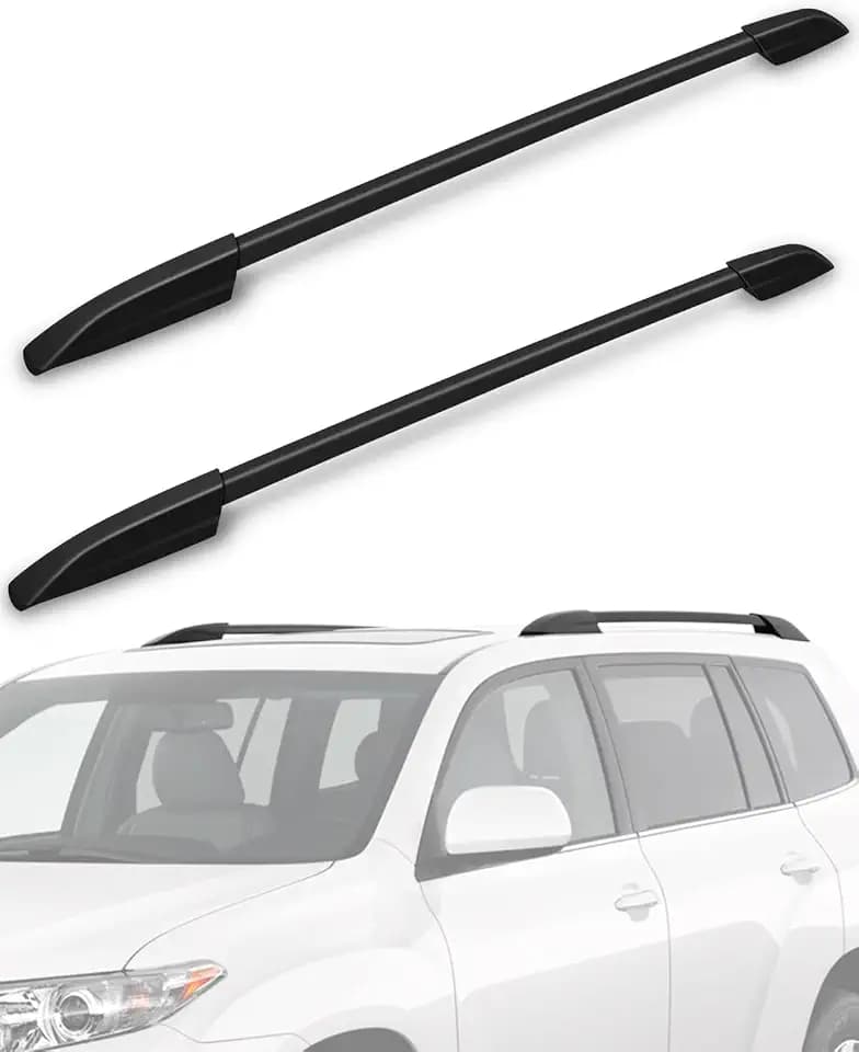 SCITOO fit for 2008 2009 2010 2011 2012 2013 for Toyota for Highlander Sport Utility Aluminum Alloy Roof Top Side Rails Set Rock Rack Side Rails