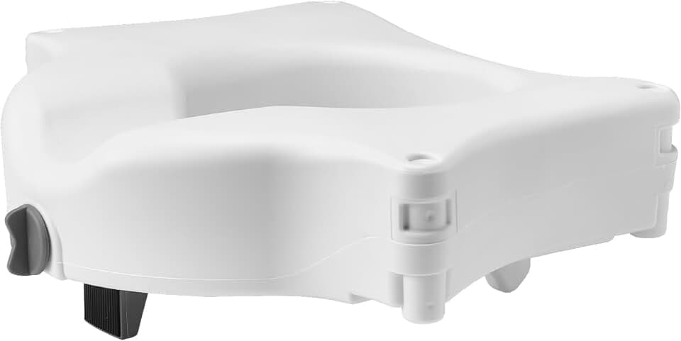 Medline Bariatric Raised Toilet Seat, Locking, 3.5 Inch, 600 lb Weight Capacity, Retail Packaging - Comfortable & Secure Solution for Heavy Individuals