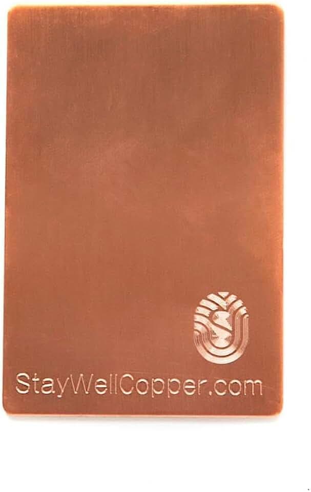 StayWell Pure Copper Plate Accessory Badge, Tablet or Cell Phone Health and Wellness Accessory (Two Sizes to Choose From)