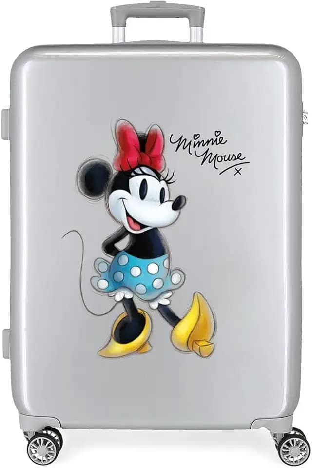 Disney Mickey und Minnie Travel Cabin Koffer Weiß 38x55x20 cms Starres ABS Seitliches Zahlenschloss 34L 2 kg 4 Doppelräder Handgepäck. Joumma-Taschen
