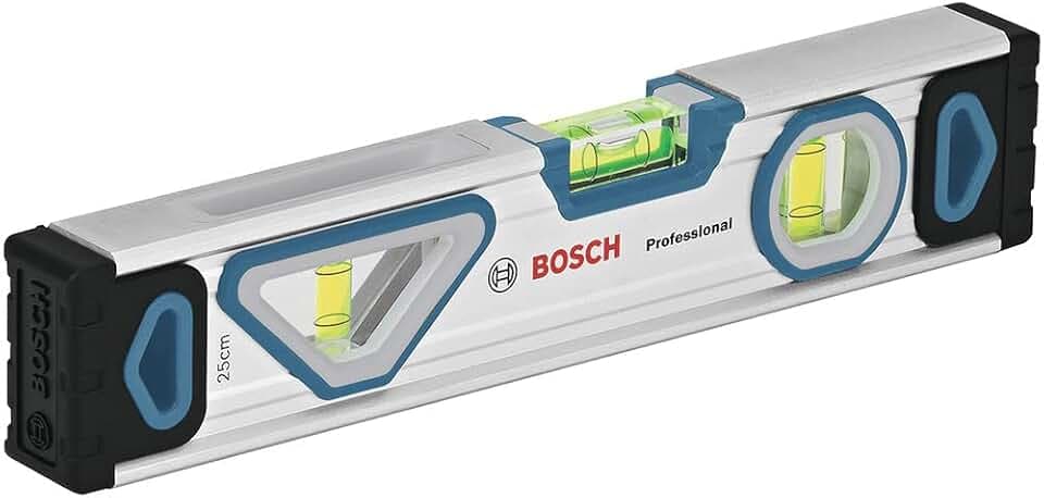 Bosch PRO Wasserwaage 25 cm mit Magnet System (rundum ablesbar, Aluminium-Gehäuse, robuste Endkappen) - Amazon Exclusive
