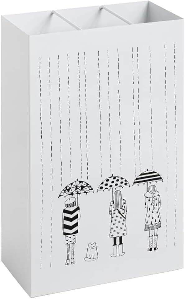 HAKU Schirmständer Regenschirmständer weiß, Metall - Maße: B 30 x H 48 x T 16 cm, Style: Modern