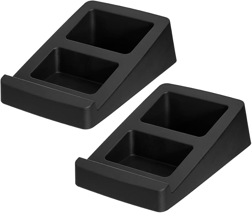 My wall HS32-2L Lautsprecher-Ständer | Tischständer für Lautsprecher | Neigung 15° | Maximale Breite 12,2 cm | Schwingungsdämpfend | 2er Set | Schwarz