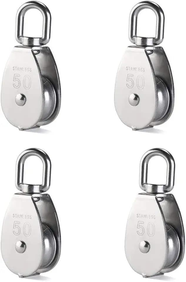 Rocaris 2 Pack M50 304 Stainless Steel Wire Rope Crane Pulley Block