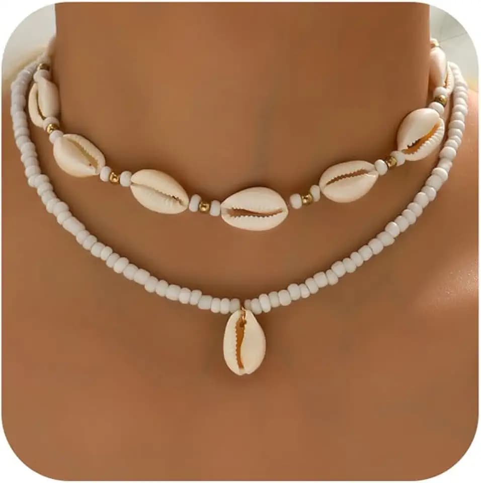 Nackiy Shell Necklace for Women, Handmade Summer Beach Jewelry Gift