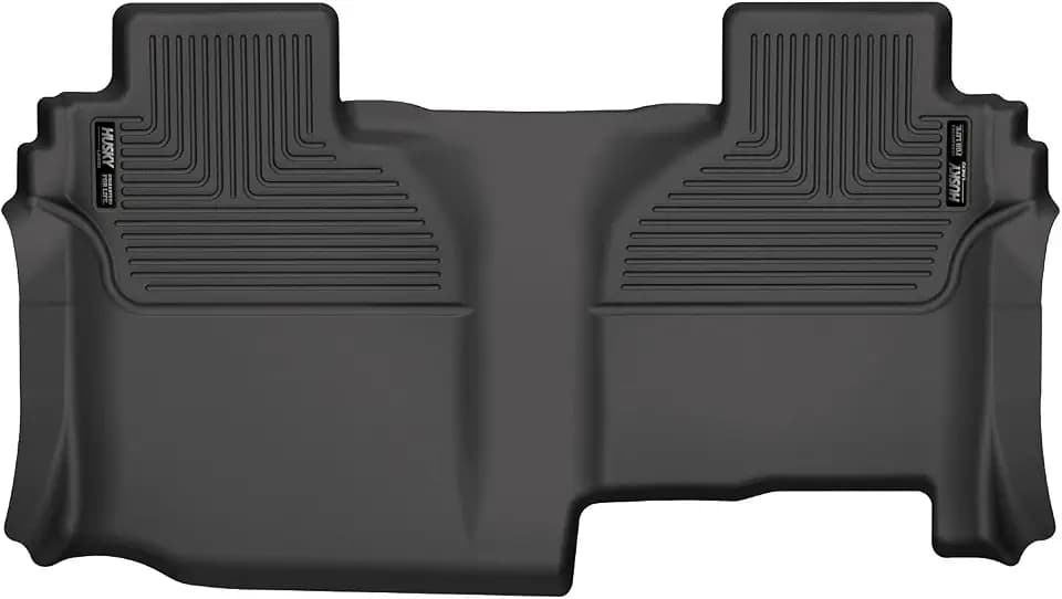 Husky Liners X-act Contour Floor Mats | Fits 2019-2026 Chevrolet Silverado & GMC Sierra 1500 & 2020-2026 Chevrolet Silverado & GMC Sierra 2500/3500 Double CAB ONLY | 2nd Row, 1-pc Black - 53641