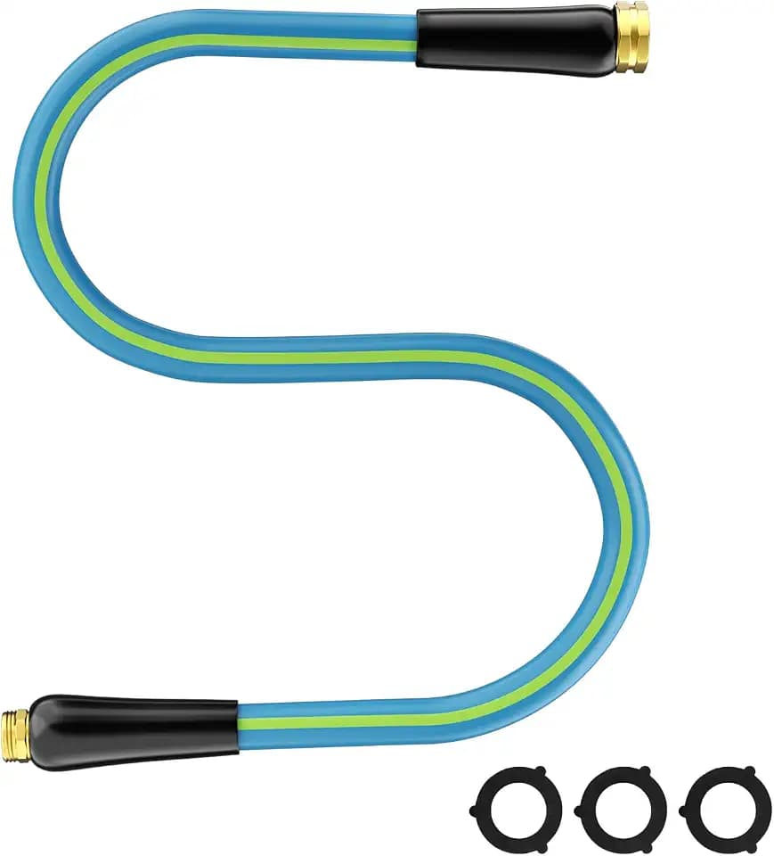 Besiter Short Garden Hose 5/8” 5FT: Burst-Resistant Water Hose with Sturdy Brass Fittings - Lead-Free Hose for Car Washing Pet Bathing - Lightweight for Outside Campers RV, Car Wash, Watering, Green