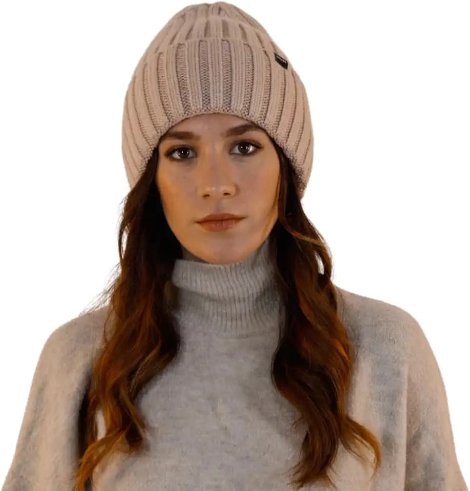Offtopic® Wintermütze für Damen, Kaschmir und Innenausstattung aus 100% Seide, für Haare immer in Ordnung, Mütze gegen Frizz, elegante einzigartige Geschenkidee