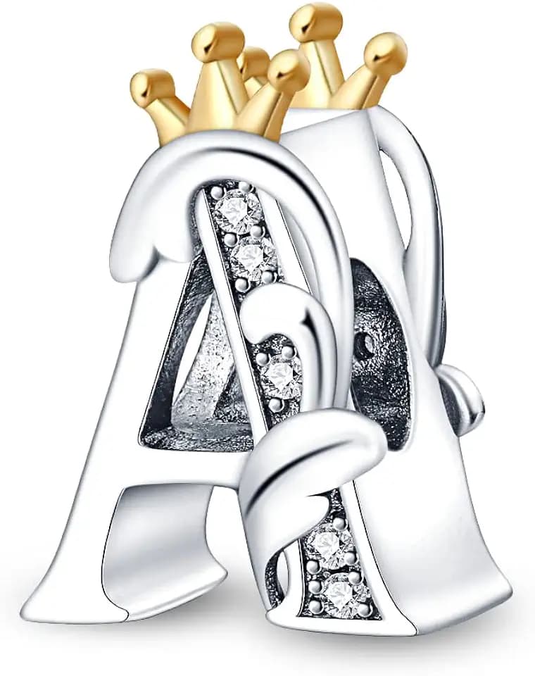 Charm Anhänger Damen Buchstabe A-Z für Armband 925 Sterling Silber Charms Beads passend für Pandora Armband und Halskette, Kompatibel mit Europäischen Armbänder für Frauen Mädchen KJC165