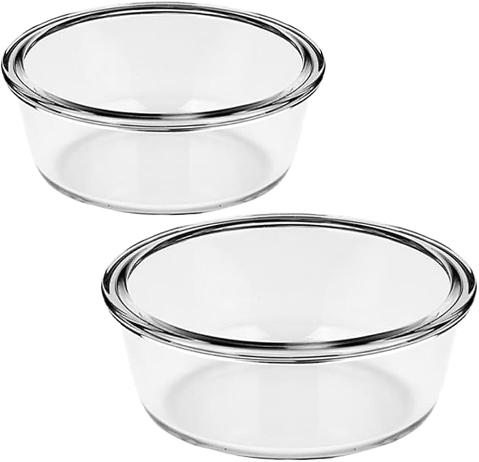 LABRIMP 2pcs High-temperature Resistant Glass Bowl for Air Fryer Baking