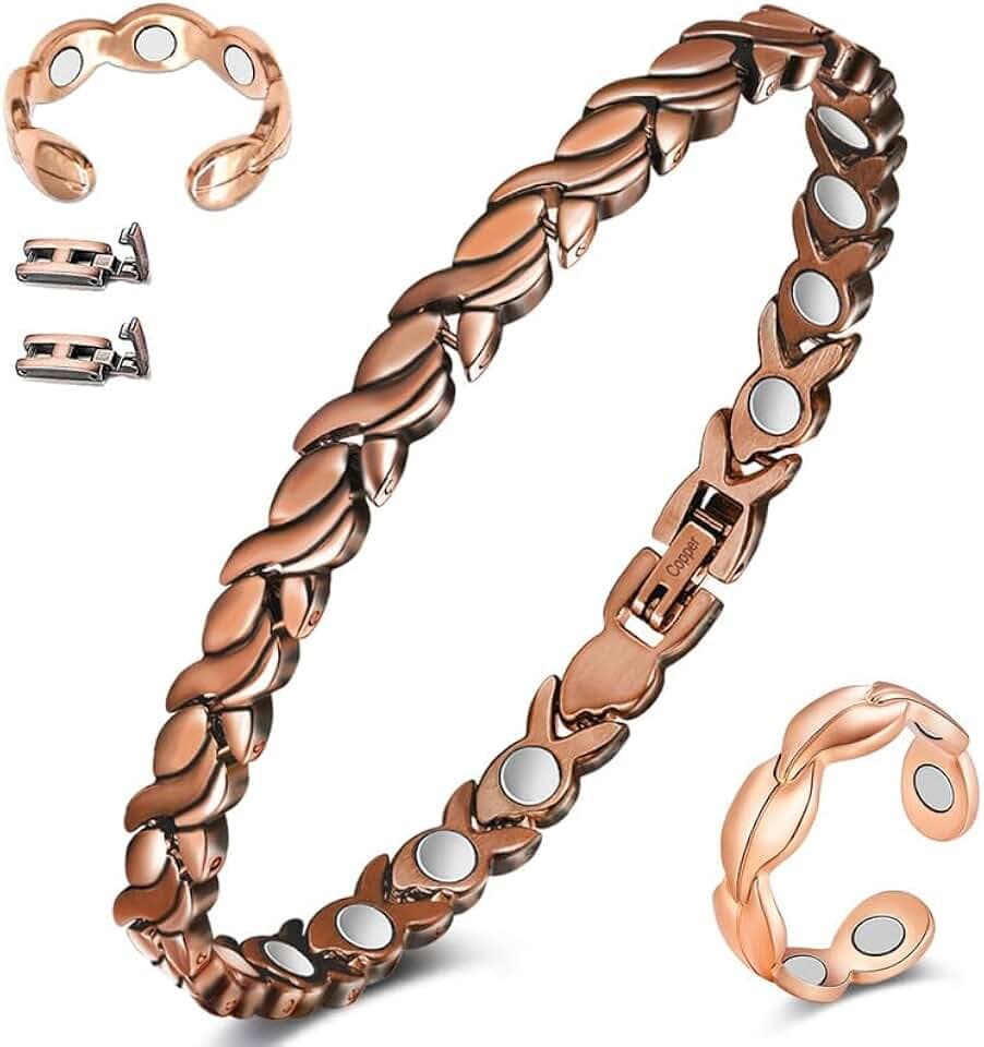 Kupferarmband Damen Magnetarmband Ultrastarke Magnete Verstellbar