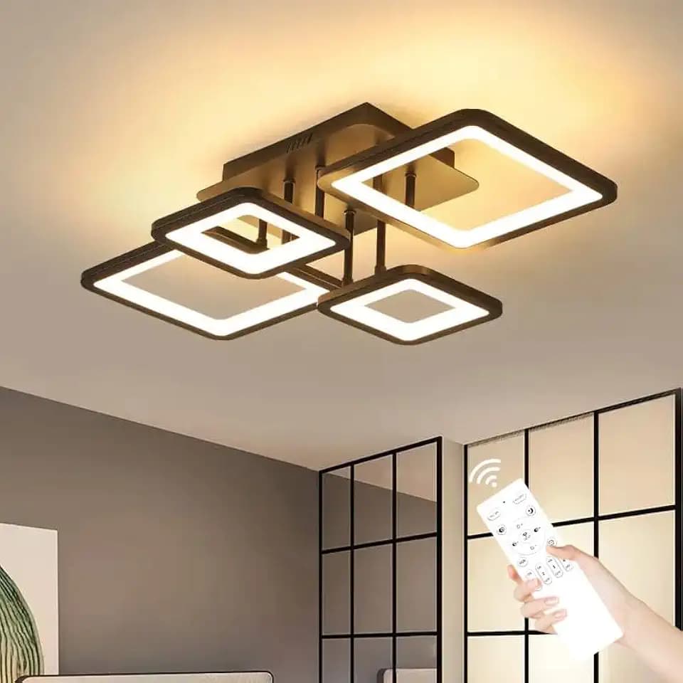 Comely LED Deckenleuchte Dimmbar 54W Deckenlampe Schlafzimmer Schwarz 62CM