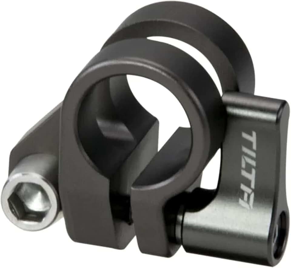 Tilta 15 mm seitliche Einzelstangenhalter, kompatibel mit jeder Größe von 15 mm Stange mit Spannschraube und Kamerakäfig, Sechskant-Befestigungsschraube – Tilta Grey TA-SRA-15-G