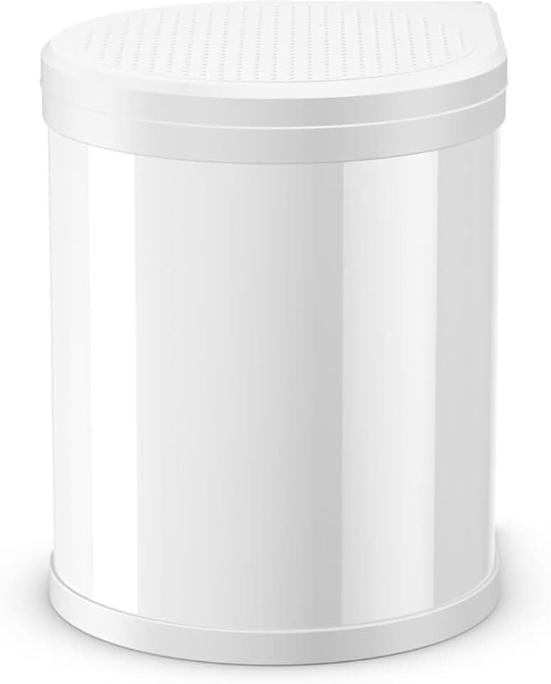 Hailo CompactBox M Abfallsammler - Einbau Swing Mülleimer aus Stahlblech, Farbe weiss für Küche und Bad - 15 Liter Küchenabfalleimer mit herausnehmbarem Inneneimer