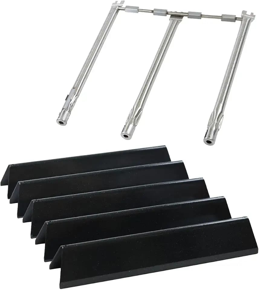 Spirit e310 7636 Flavorizer Bars & 69787 Grill Burner for Weber Spirit and Spirit II 300 Series E310 E320 E330 S310 S320 S330 68950 with Front Control, Grill Parts 15.3" Heat Plate, 18" Burner Tube