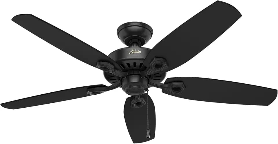 Hunter Builder Elite, Indoor, Ceiling Fan, No Light, 52 inch, Matte Black