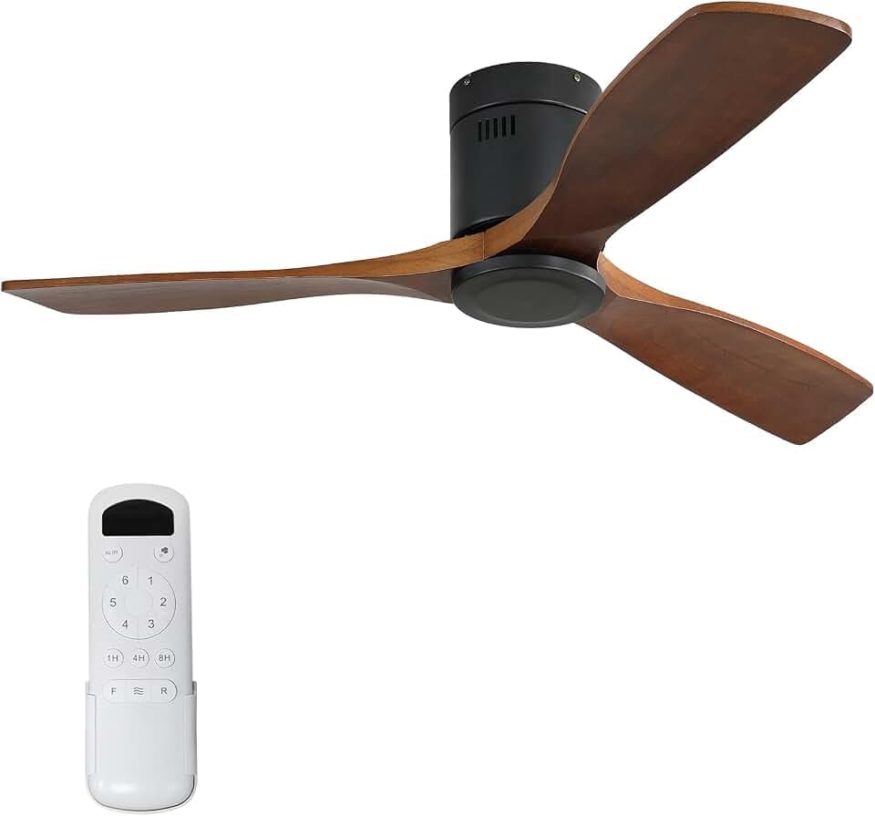 Sofucor 52 Inch Low Profile Ceiling Fans No Light, Flush Mount