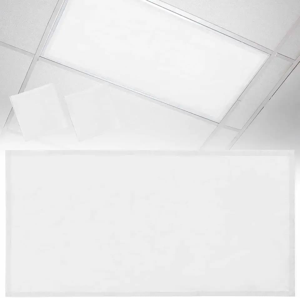 2 Pack Fluorescent Light Cover 4x2 Feet, White Lights Filters Drop Fluorescent Lights Shade Cloth, Modern Simple White Backdrop Magnetic Ceiling Classroom Light Cover for Office