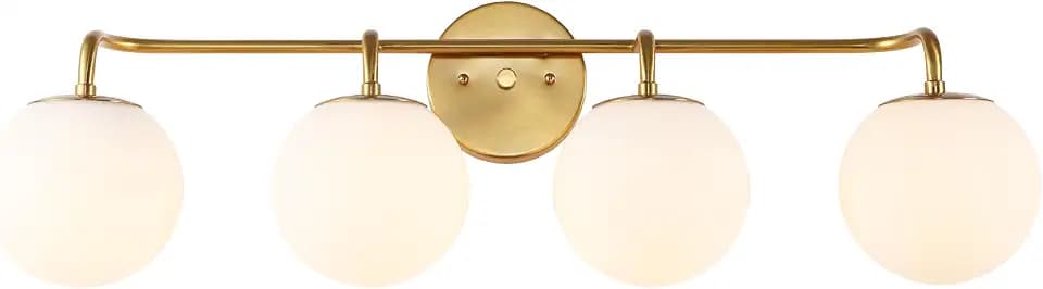JONATHAN Y Louis Parisian Globe 31" Vanity 4-Light, Gold Painting