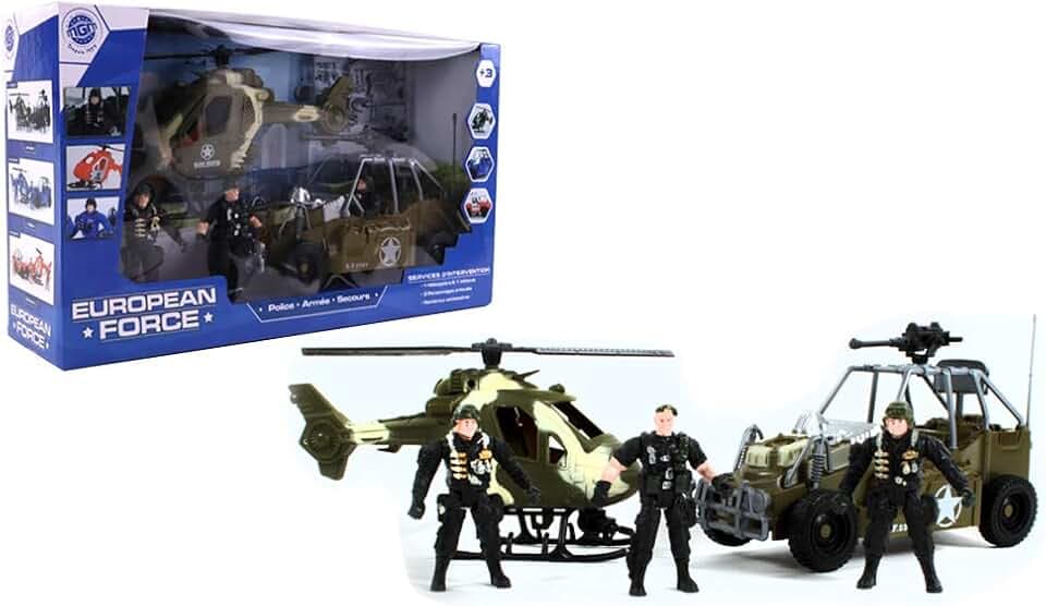 EUROPEAN FORCE - Armee-Interventions-Set - Interventionsfahrzeuge - 093478 - Rot - Kunststoff - Militär - Kinder-Spielzeug - Miniatur - 43 cm x 25 cm - Ab 3 Jahren