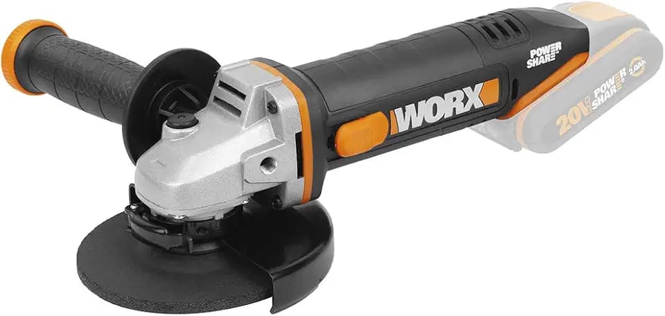 WORX WX803.9, Akku-Winkelschleifer 20V ohne Akku & Ladegerät, PowerShare