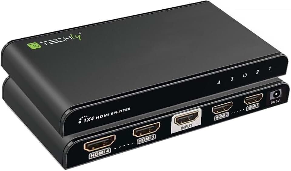 Techly HDMI Splitter 4K, UHD, 3D, 4 Wege