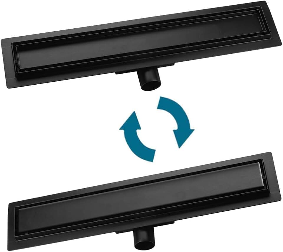 Duschrinne,50cm,2 in 1, Siphon mit Geruchsstop und Haarsieb