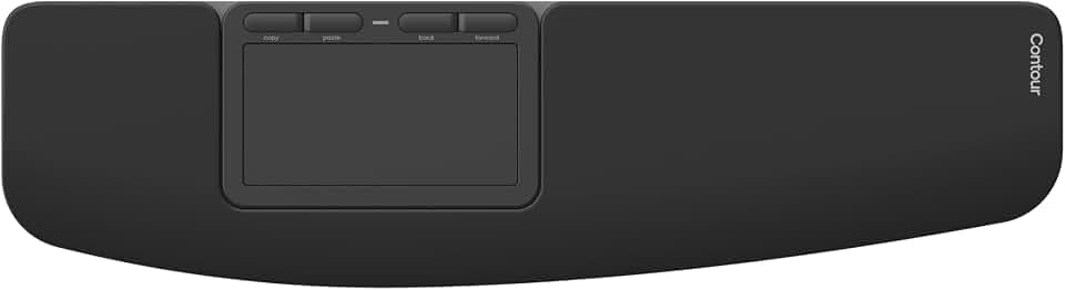 Contour Touch: Kabelloses ergonomisches Bluetooth-Touchpad für Windows 10/11, Multi-Touch, präzises Glas-Trackpad, Click-Anywhere, 4 programmierbare Tasten, große Handgelenkauflage.
