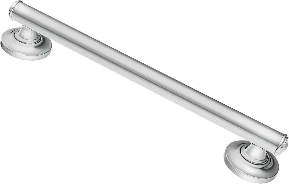 Moen LR8724D1GCH Bathroom Safety 24-Inch Designer Bathroom Grab Bar with Curled Grip, Stainless