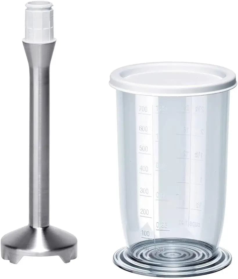 Bosch Pürierstab MFZ4060, Zubehör, passend für Handrührgerät MFQ4 und Stabmixer MSM7, 4-Klingen-Messer, Mixbecher mit Deckel, spülmaschinenfest, Ersatzteil