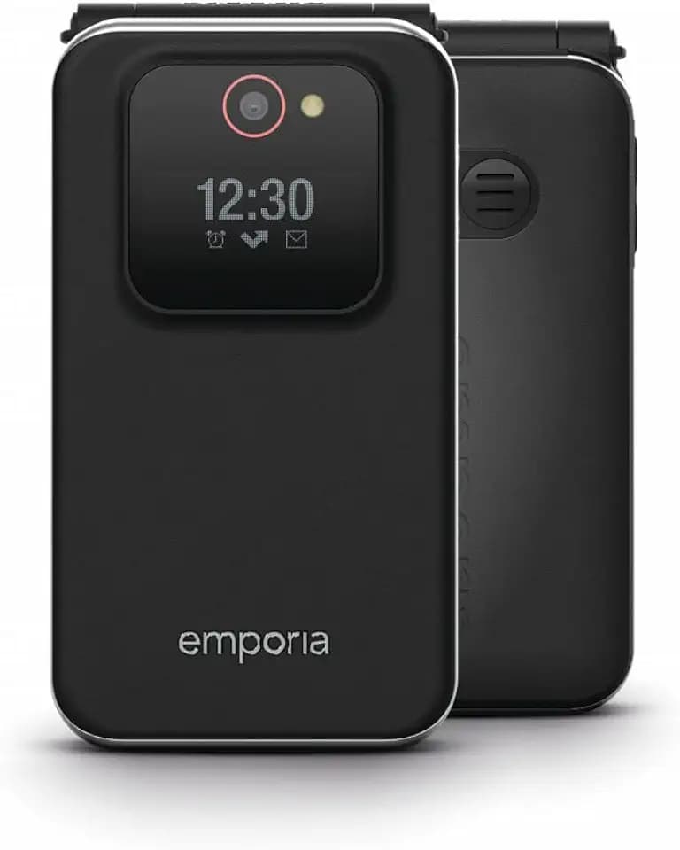 emporiaJOY 2G, Senioren-Handy mit 2G, Klapphandy ohne Vertrag, Mobiltelefon mit Notruftaste, 2,8-Zoll-Display, Schwarz