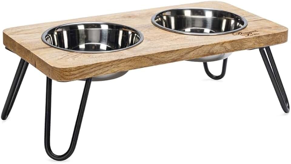 Designed by Lotte Linga, Dinerset Katze, Holz/Metall, Inkl. 2 Napfen