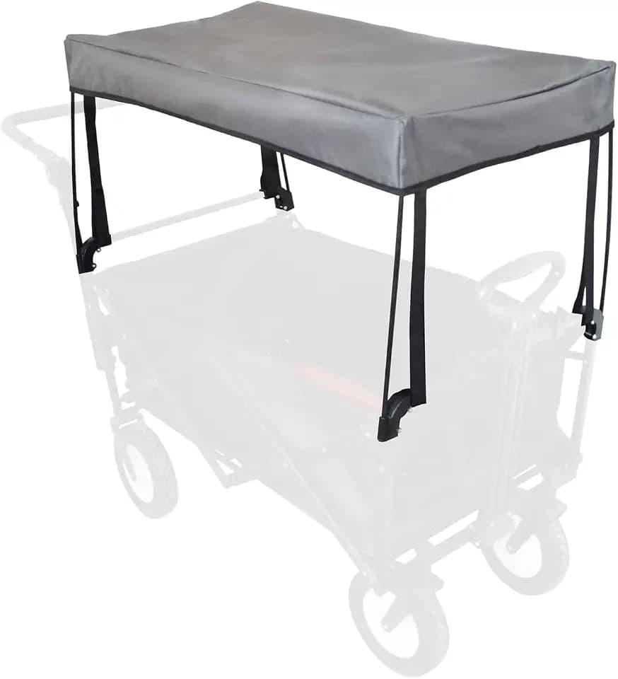 YEEDOIDO C2 Canopy for Wagon Attachment, Awning Shade Cover for Kids Folding Collapsible Beach Utility Grocery Push Pull Wagon Cart Replacement Waterproof Removable Foldable Portable Gray