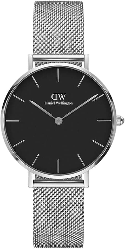 Daniel Wellington Petite Melrose, Silber/Silber Uhr, 32mm, Mesh, für Damen