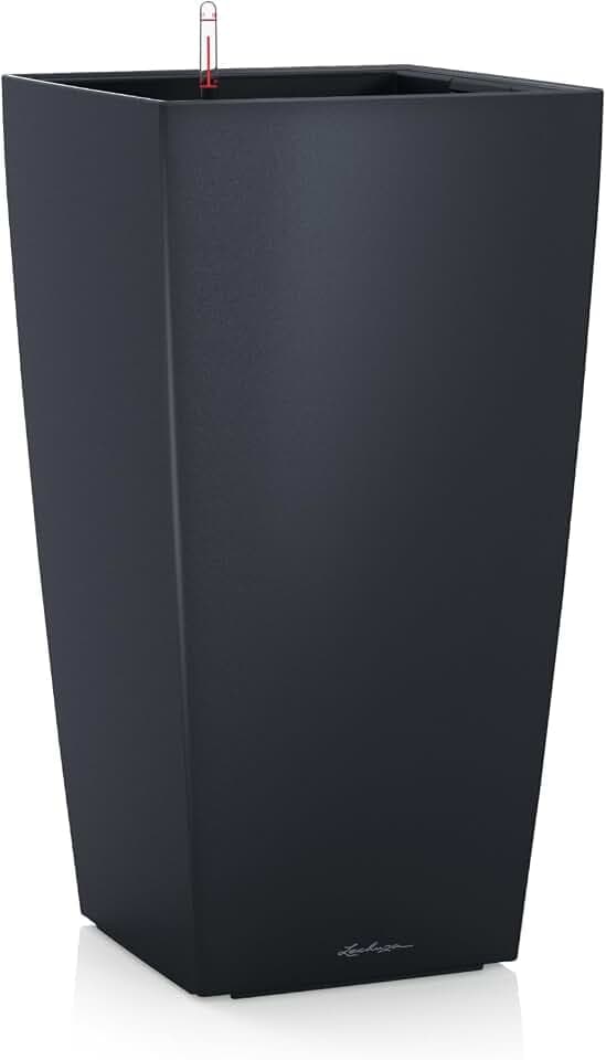Lechuza-Gefäß mit Bewässerungssystem CUBICO Color 30 schiefergrau
