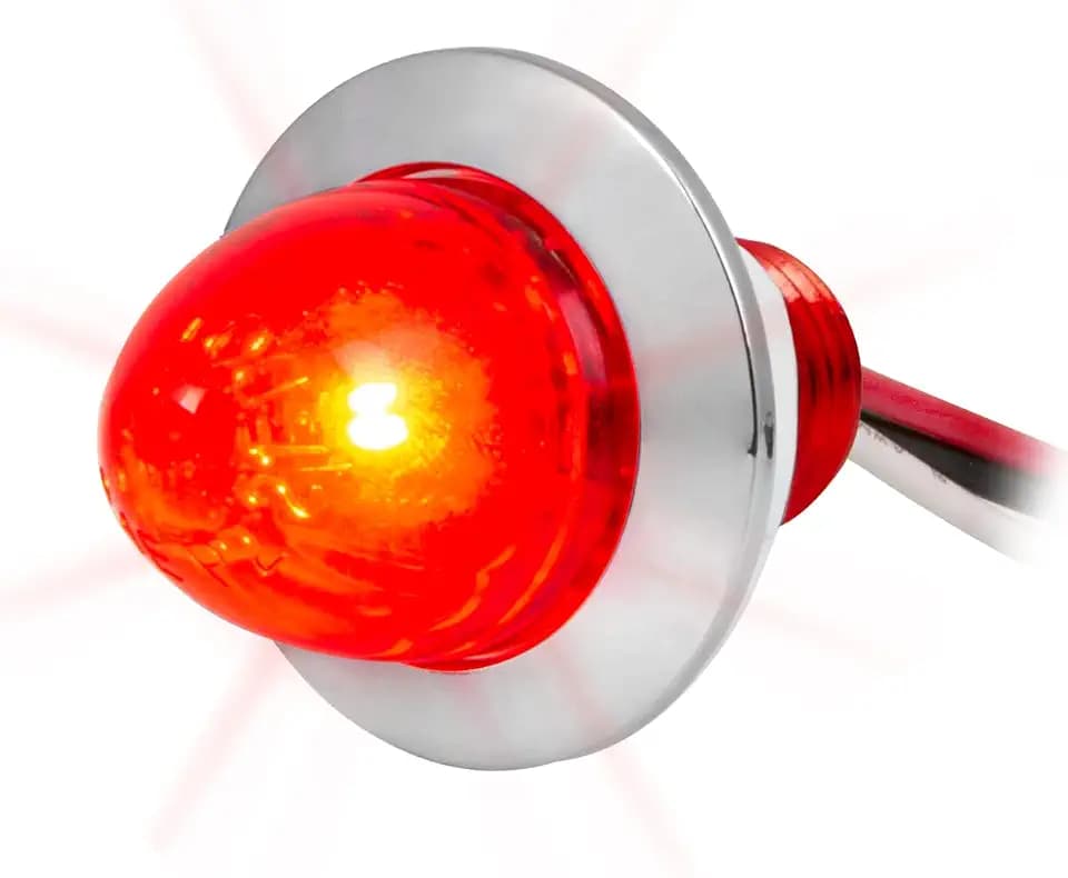 GG Grand General 75442 1 inch Mini Push/Screw Watermelon Red/Red Dual Function LED Light with Chrome Plastic Bezel