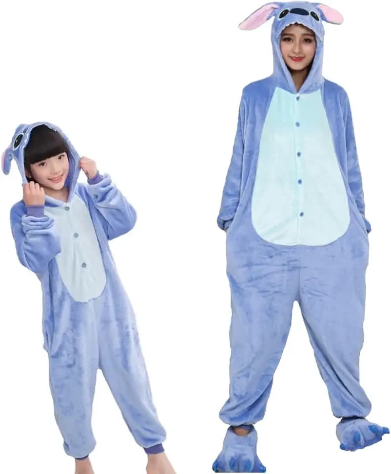 Unisex-Tierpyjama für Erwachsene und Kinder, Winter-Einteiler-Pyjama aus Flanell, weich und warm, ideal für Halloween, Karneval und Weihnachten. Stit-L